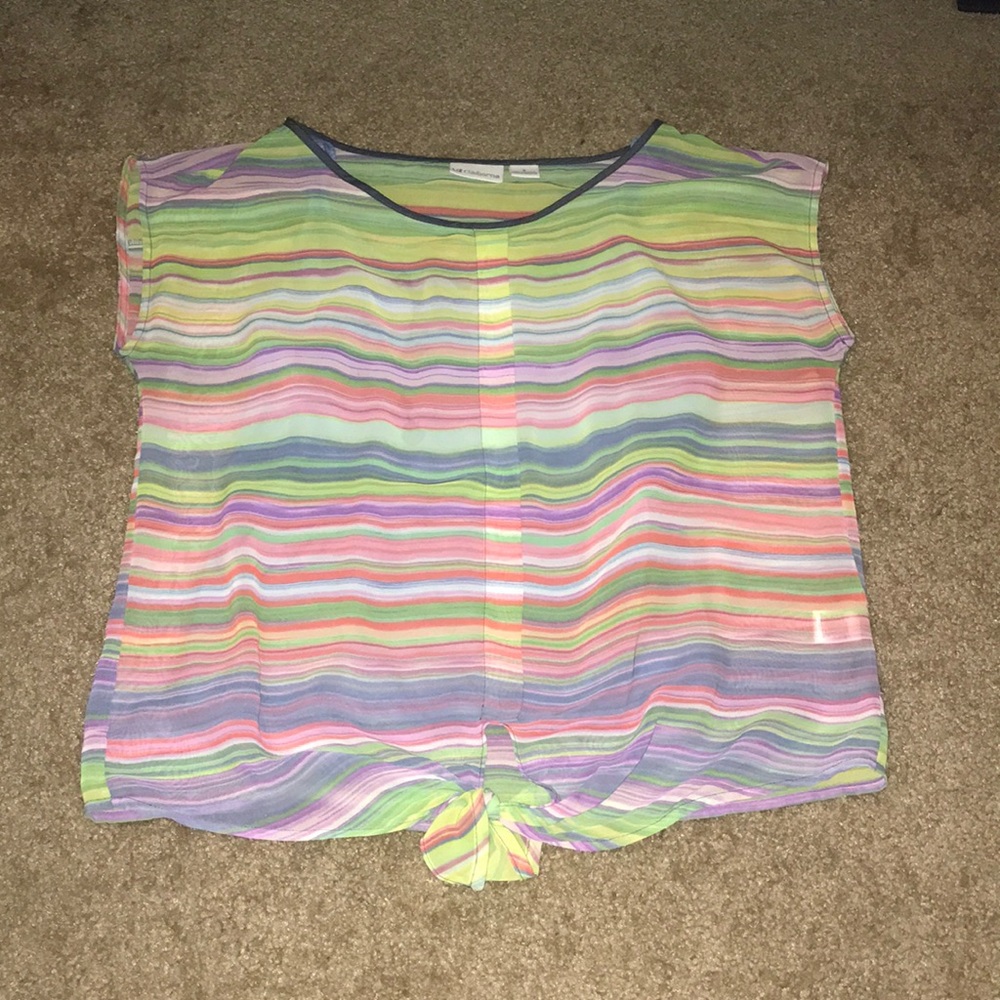 Colorful sheer top